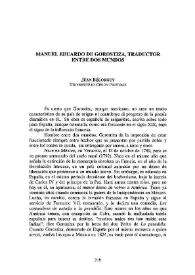 Manuel Eduardo de Gorostiza, traductor entre dos mundos / Jean Bélorgey | Biblioteca Virtual Miguel de Cervantes
