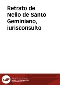 Retrato de Nello de Santo Geminiano, iurisconsulto | Biblioteca Virtual Miguel de Cervantes