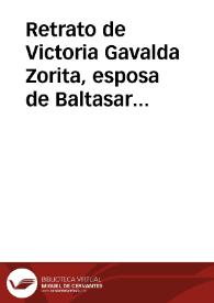 Retrato de Victoria Gavalda Zorita, esposa de Baltasar Más y de Gil | Biblioteca Virtual Miguel de Cervantes