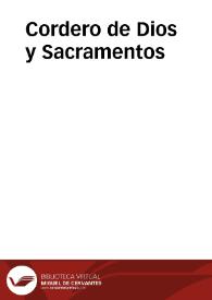 Cordero de Dios y Sacramentos | Biblioteca Virtual Miguel de Cervantes