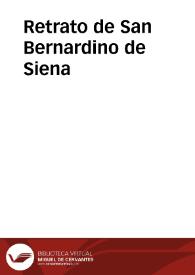 Retrato de San Bernardino de Siena | Biblioteca Virtual Miguel de Cervantes