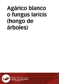 Agárico blanco o fungus laricis (hongo de árboles) | Biblioteca Virtual Miguel de Cervantes