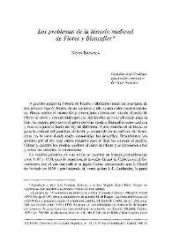 Los problemas de la historia medieval de "Flores y Blancaflor" / Nieves Baranda | Biblioteca Virtual Miguel de Cervantes