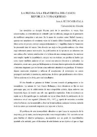 La prensa y la trastienda del canon: República y franquismo / Juan A. Ríos Carratalá | Biblioteca Virtual Miguel de Cervantes
