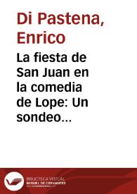 La fiesta de San Juan en la comedia de Lope: Un sondeo / Enrico di Pastena | Biblioteca Virtual Miguel de Cervantes
