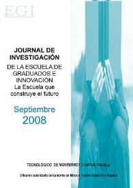 Journal de Investigación de la Escuela de Graduados e Innovación. Septiembre 2008 | Biblioteca Virtual Miguel de Cervantes