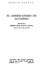 El americanismo de Altamira / Silvio Zavala | Biblioteca Virtual Miguel de Cervantes