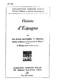 Histoire d'Espagne / par don Rafael Altamira y Crevea | Biblioteca Virtual Miguel de Cervantes