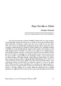 Rojas Zorrilla en Toledo / Abraham Madroñal Durán | Biblioteca Virtual Miguel de Cervantes