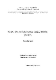 "La vida de sant Alifonso por metros". Edición crítica / Irene Bertuzzi | Biblioteca Virtual Miguel de Cervantes