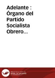 Adelante : Órgano del Partido Socialista Obrero [Español] (México, D. F.). Año I, núm. 18, 15 de octubre de 1942 | Biblioteca Virtual Miguel de Cervantes