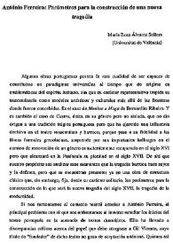 António Ferreira: Parámetros para la construcción de una nueva tragedia / María Rosa Álvarez Sellers | Biblioteca Virtual Miguel de Cervantes