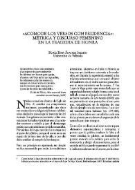 "Acomode los versos con prudencia": métrica y discurso femenino en la tragedia de honra / María Rosa Álvarez Sellers | Biblioteca Virtual Miguel de Cervantes