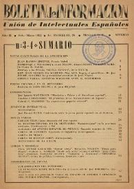 Boletín de información : Unión de intelectuales españoles. Año II, núm. 3-4, febrero-mayo de 1957 | Biblioteca Virtual Miguel de Cervantes