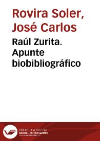 Raúl Zurita. Apunte biobibliográfico / José Carlos Rovira Soler | Biblioteca Virtual Miguel de Cervantes