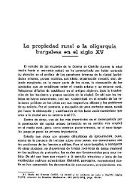 La propiedad rural o la oligarquía burgalesa en el siglo XV / Hilario Casado Alonso | Biblioteca Virtual Miguel de Cervantes