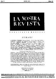 La Nostra Revista. Any II, núm. 17, maig 1947 | Biblioteca Virtual Miguel de Cervantes