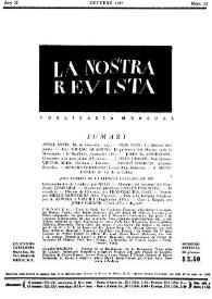 La Nostra Revista. Any II, núm. 22, octubre 1947 | Biblioteca Virtual Miguel de Cervantes