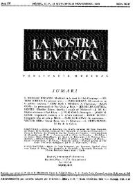 La Nostra Revista. Any IV, núm. 46-47, octubre-novembre 1949 | Biblioteca Virtual Miguel de Cervantes