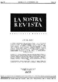 La Nostra Revista. Any IV, núm. 48, desembre 1949 | Biblioteca Virtual Miguel de Cervantes