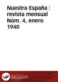 Nuestra España : Revista Mensual. Núm. 4, enero 1940 | Biblioteca Virtual Miguel de Cervantes