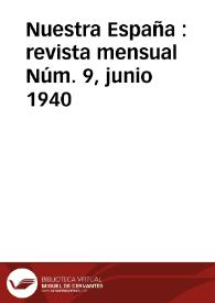 Nuestra España : Revista Mensual. Núm. 9, junio 1940 | Biblioteca Virtual Miguel de Cervantes