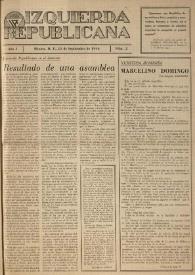 Izquierda Republicana. Año I, núm. 2, 15 de septiembre de 1944 | Biblioteca Virtual Miguel de Cervantes