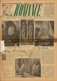 Romance : Revista Popular Hispanoamericana. Año I, núm. 10, 15 de junio de 1940 | Biblioteca Virtual Miguel de Cervantes