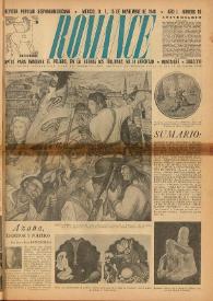 Romance : Revista Popular Hispanoamericana. Año I, núm. 18, 15 de noviembre de 1940 | Biblioteca Virtual Miguel de Cervantes