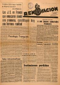 Renovación (Toulouse) : Boletín de Información de la Federación de Juventudes Socialistas de España. Núm. 19, 21 de noviembre de 1945 | Biblioteca Virtual Miguel de Cervantes