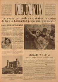 Independencia : Publicación de la Unión de Jóvenes Patriotas. Núm. 4, 2.ª quincena de septiembre de 1944 | Biblioteca Virtual Miguel de Cervantes