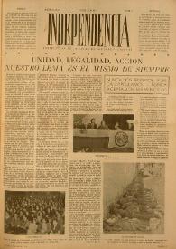 Independencia : Publicación de la Unión de Jóvenes Patriotas. Núm. 8, enero de 1945 | Biblioteca Virtual Miguel de Cervantes