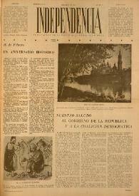 Independencia : Publicación de la Unión de Jóvenes Patriotas. Núm. 9, febrero de 1945 | Biblioteca Virtual Miguel de Cervantes