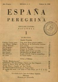 España Peregrina. Año I, núm. 1, febrero de 1940 | Biblioteca Virtual Miguel de Cervantes