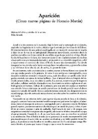 Aparición (cinco nuevas páginas de Horacio Martín) / Verónica Almáida Mons | Biblioteca Virtual Miguel de Cervantes
