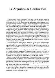 La Argentina de Gombrowicz / Blas Matamoro | Biblioteca Virtual Miguel de Cervantes