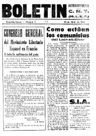 CNT : Boletín Interior del Movimiento Libertario Español en Francia. Segunda época, núm. 7, 28 de abril de 1945 | Biblioteca Virtual Miguel de Cervantes