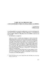 Carta de una desconocida (con Gertrudis Gómez de Avellaneda al fondo) / Ana M.ª Freire | Biblioteca Virtual Miguel de Cervantes