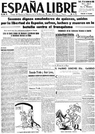 España Libre : C.N.T. Órgano del Comité de Relaciones de la Confederación Regional del Centro de Francia. A.I.T. Año I, núm. 4, 20 de octubre de 1945 | Biblioteca Virtual Miguel de Cervantes