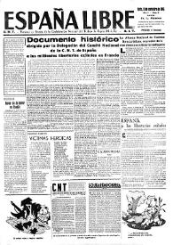 España Libre : C.N.T. Órgano del Comité de Relaciones de la Confederación Regional del Centro de Francia. A.I.T. Año I, núm. 5, 18 de noviembre de 1945 | Biblioteca Virtual Miguel de Cervantes