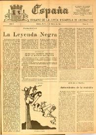 España : Órgano de la Junta Española de Liberación. Año I, núm. 6, 4 de marzo de 1944 | Biblioteca Virtual Miguel de Cervantes
