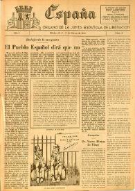 España : Órgano de la Junta Española de Liberación. Año I, núm. 9, 25 de marzo de 1944 | Biblioteca Virtual Miguel de Cervantes