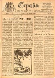 España : Órgano de la Junta Española de Liberación. Año I, núm. 10, 1 de abril de 1944 | Biblioteca Virtual Miguel de Cervantes