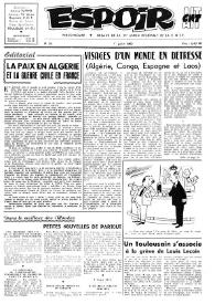 Espoir : Organe de la VIª Union régionale de la C.N.T.F. Num. 26, 1 juillet 1962 | Biblioteca Virtual Miguel de Cervantes