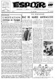 Espoir : Organe de la VIª Union régionale de la C.N.T.F. Num. 28, 15 juillet 1962 | Biblioteca Virtual Miguel de Cervantes