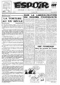 Espoir : Organe de la VIª Union régionale de la C.N.T.F. Num. 53, 6 janvier 1963 | Biblioteca Virtual Miguel de Cervantes