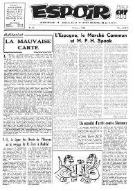 Espoir : Organe de la VIª Union régionale de la C.N.T.F. Num. 59, 17 février 1963 | Biblioteca Virtual Miguel de Cervantes