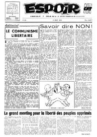 Espoir : Organe de la VIª Union régionale de la C.N.T.F. Num. 83, 4 août 1963 | Biblioteca Virtual Miguel de Cervantes