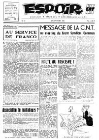 Espoir : Organe de la VIª Union régionale de la C.N.T.F. Num. 91, 29 septembre 1963 | Biblioteca Virtual Miguel de Cervantes