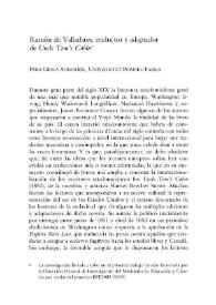 Ramón de Valladares, traductor y adaptador de "Uncle Tom's Cabin" / Pere Gifra Adroher | Biblioteca Virtual Miguel de Cervantes